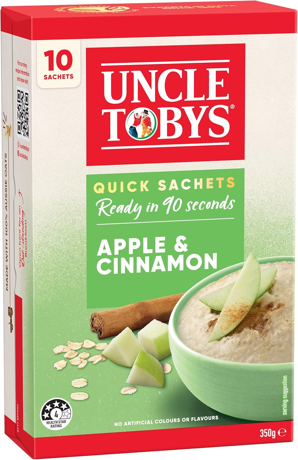 UNCLE TOBYS Oats Quick Sachets Apple & Cinnamon, 10 Sachets image number 3