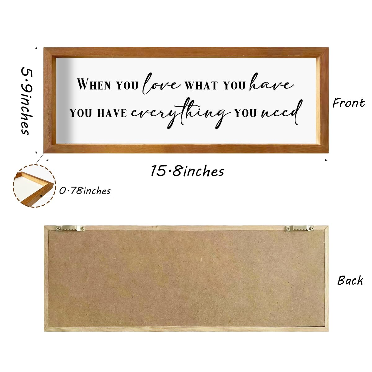 Inspirational Quotes Rustic Country Family Sign Decorative Wooden Framed Sign Positive Affirmations Housewarming Gifts Motivational Farmhouse Wall Decor Home Office Bedroom Study Room Decoration image number 3