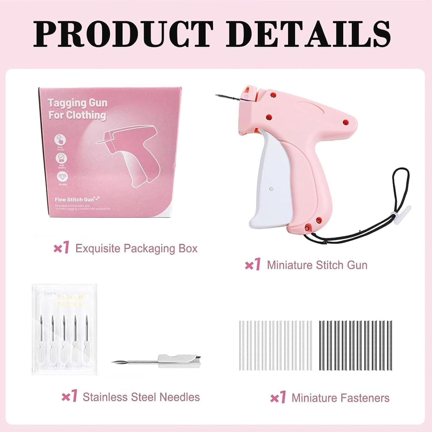 MAEZOE Stitch Gun for Clothes with 5 Needles & 2000 Fasteners &ndash; Quick Sewing Gun for Clothing Repairs, Hemming, Quilting &ndash; Durable Fabric Stapler for DIY, Home & Tailors image number 6