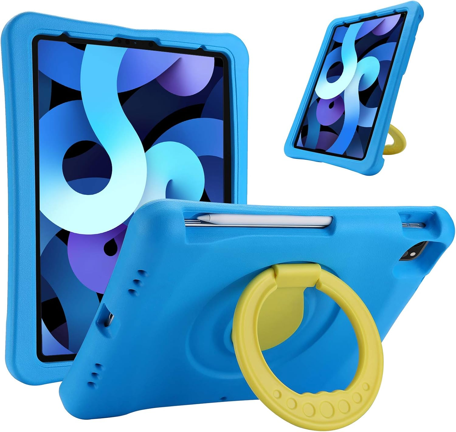Procase Kids Case for Ipad Air 10.9" 5Th Gen 2022/4Th Gen 2020/Ipad Pro 11 2020/2018, Shockproof Rotate Handle Fold Stand Lightweight Kids Friendly Case &ndash;Blue