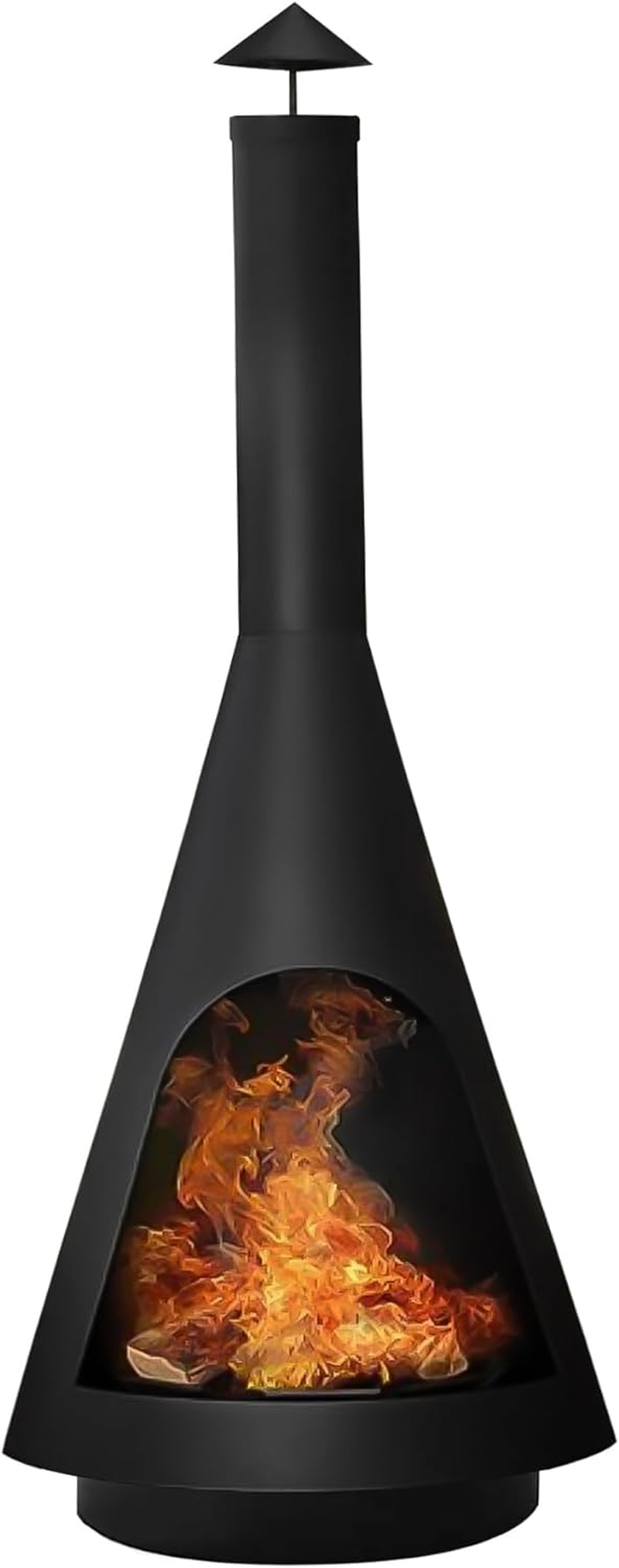 Glasshaus Co. Chimney Fire Pit Patio Heater Outdoor Camping Portable Chiminea Brazier Fireplace 105Cm