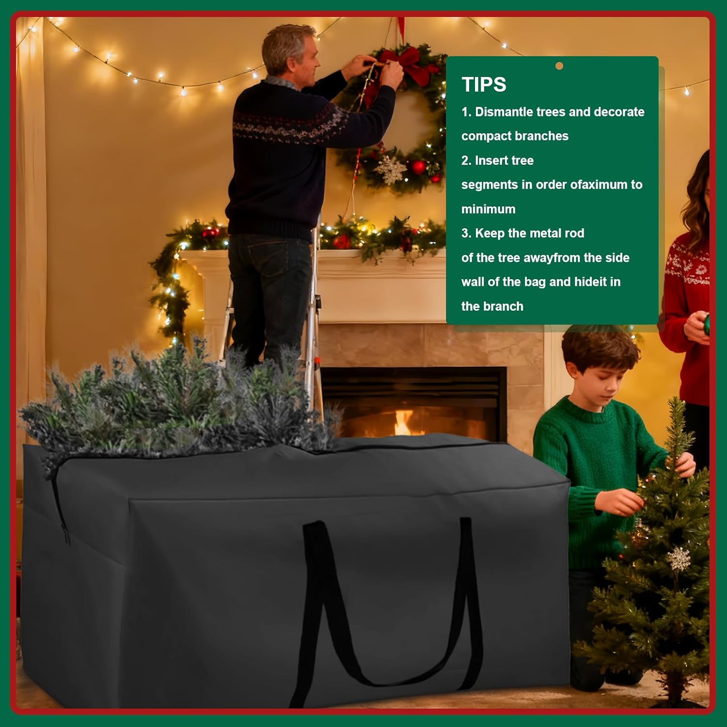 Patio Cushion Storage Bag Extra Large Oxford Fabric Outdoor Cushion Bag Waterproof Dust Resistant Outdoor Zippered Storage Bags for Furniture Cushions 68" L X 30" W X 20" H (Black) - Black image number 5