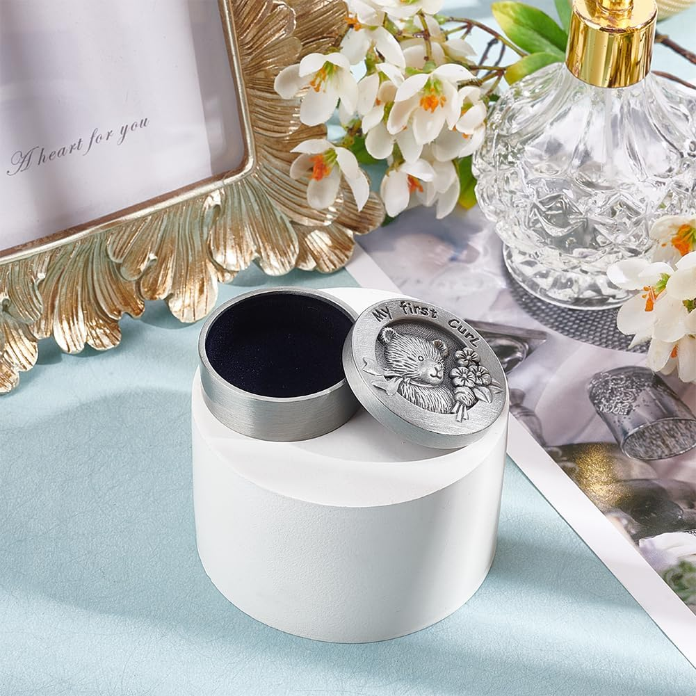 FINGERINSPIRE Baby First Curl Memory Box Set with Velvet Interior Alloy First Haircut Keepsake Storage for Childhood Memory Baby First Curl Keepsake Box for Baby Memory image number 3