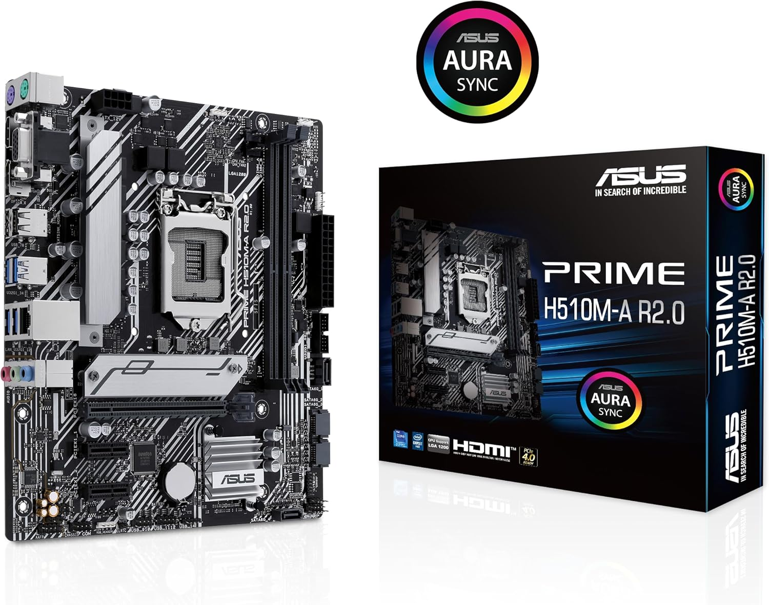 ASUS Prime H510M-A R2.0 Motherboard Socket Intel LGA1200 (Intel H470 Chipset, Matx, DDR4, USB 3.2 Gen 1, M.2, 1GB Ethernet, Aura Sync) image number 6