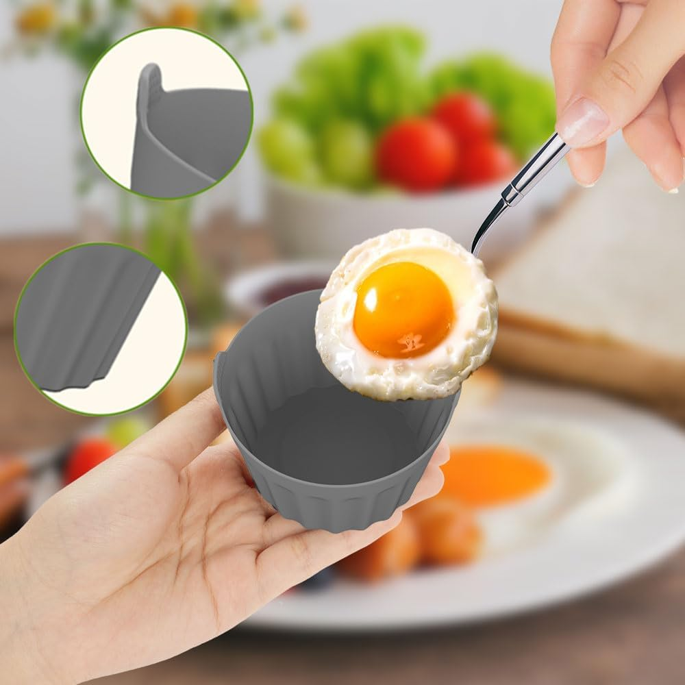 Silicone Cupcake Moulds Muffin Cases, Cuicanfla Reusable and Nonstick Cupcake Liners, Mini Chocolate Holders Truffle Cups, 6 Pack, for Baking Soft Pale Muffins Cups for Party Halloween Christmas image number 2