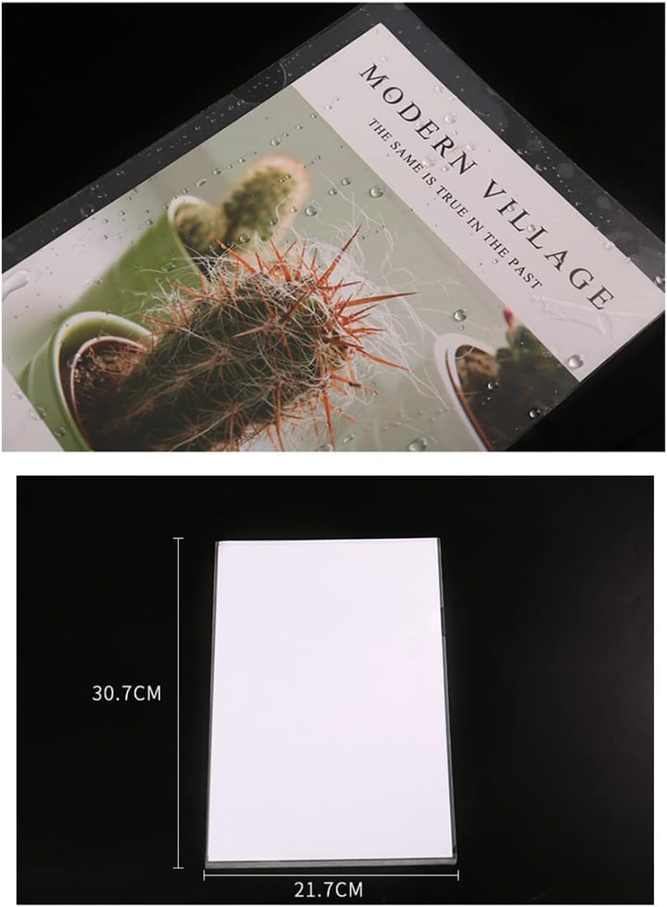 30Pcs A4 Cut Flush Folders, Betterjonny 180&Mu;m L Shape Transparent File Cover Plastic Top & Side Open Document Wallet for School Office White image number 4