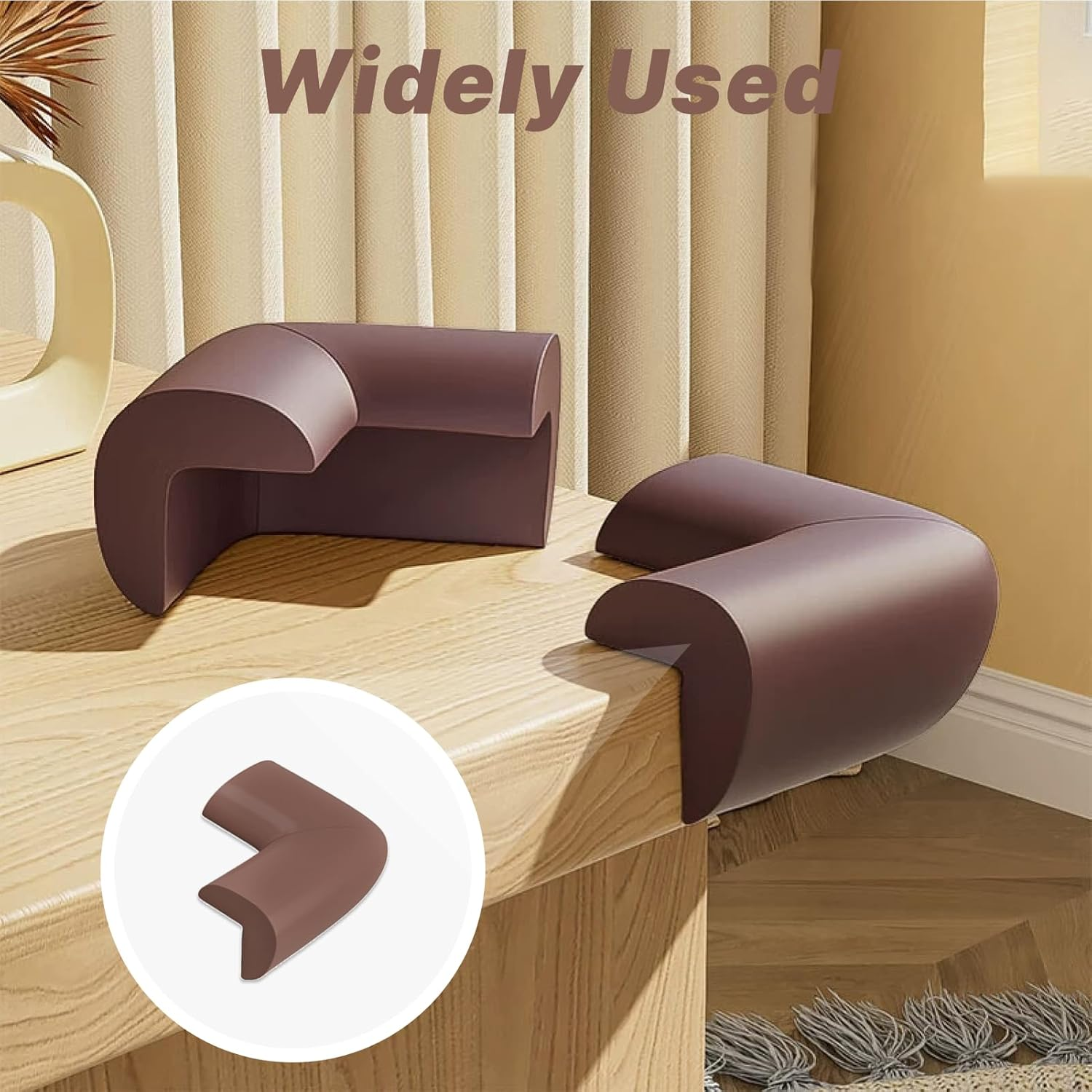 Baby Safety Soft Corner Protectors, 12 Pack Black Foam Cushion Bumpers, Non Toxic Edge Guards for Furniture, Ideal for Tables, Beds, Counters, Fire Retardant, Latex Free Childproofing Corner Cushion image number 1