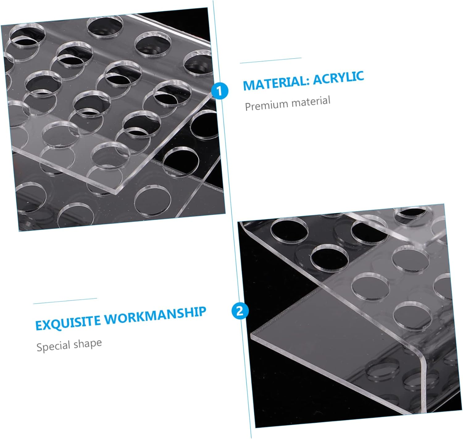 HOMOBABE Clear Acrylic Pen Storage Holder with Desk Stand Organizer for Pencil Display Stylish Multipurpose Pen Cup for Home Office and School Accessories image number 2