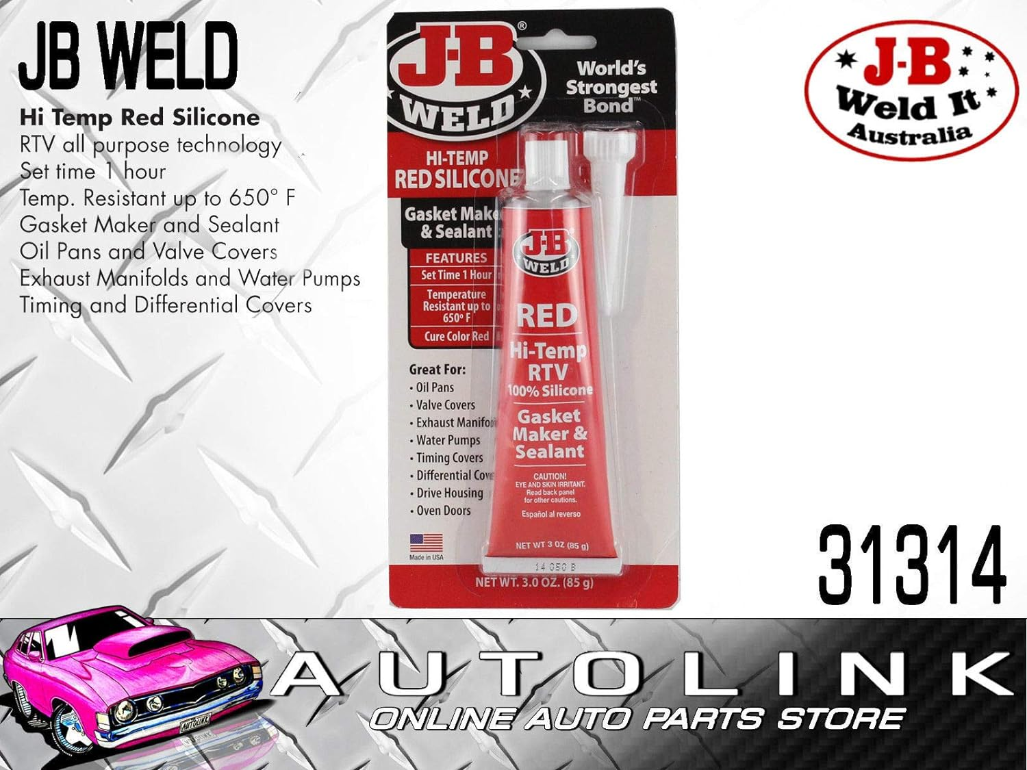 JB Weld RTV Silicone Sealant and Adhesive, Red, 85 G image number 6