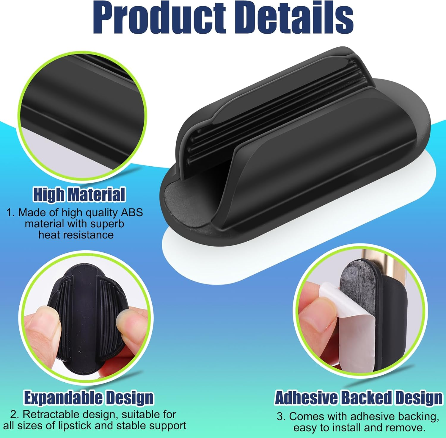 Vodolo Car Lip Balm Holder No Melt,2Pcs Car Lip Balm Holder,Car Accessories for Women Interior,Suitable for Most Vehicles image number 1