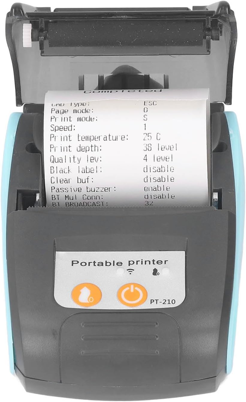 Receipt Printer, Portable 58Mm Mini Thermal Pos Printer, Mobile Wireless Thermal Printer for Restaurant Sales Retail Compatible with Android (Without Storage Bag) image number 2