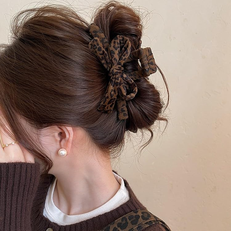 BSLVWG Cute Leopard Print Hair Clip for Women Non-Slip Large Cheetah Strong Hold Hair Clips for Thin and Thick Hair Chic Hair Styling Accessories image number 3