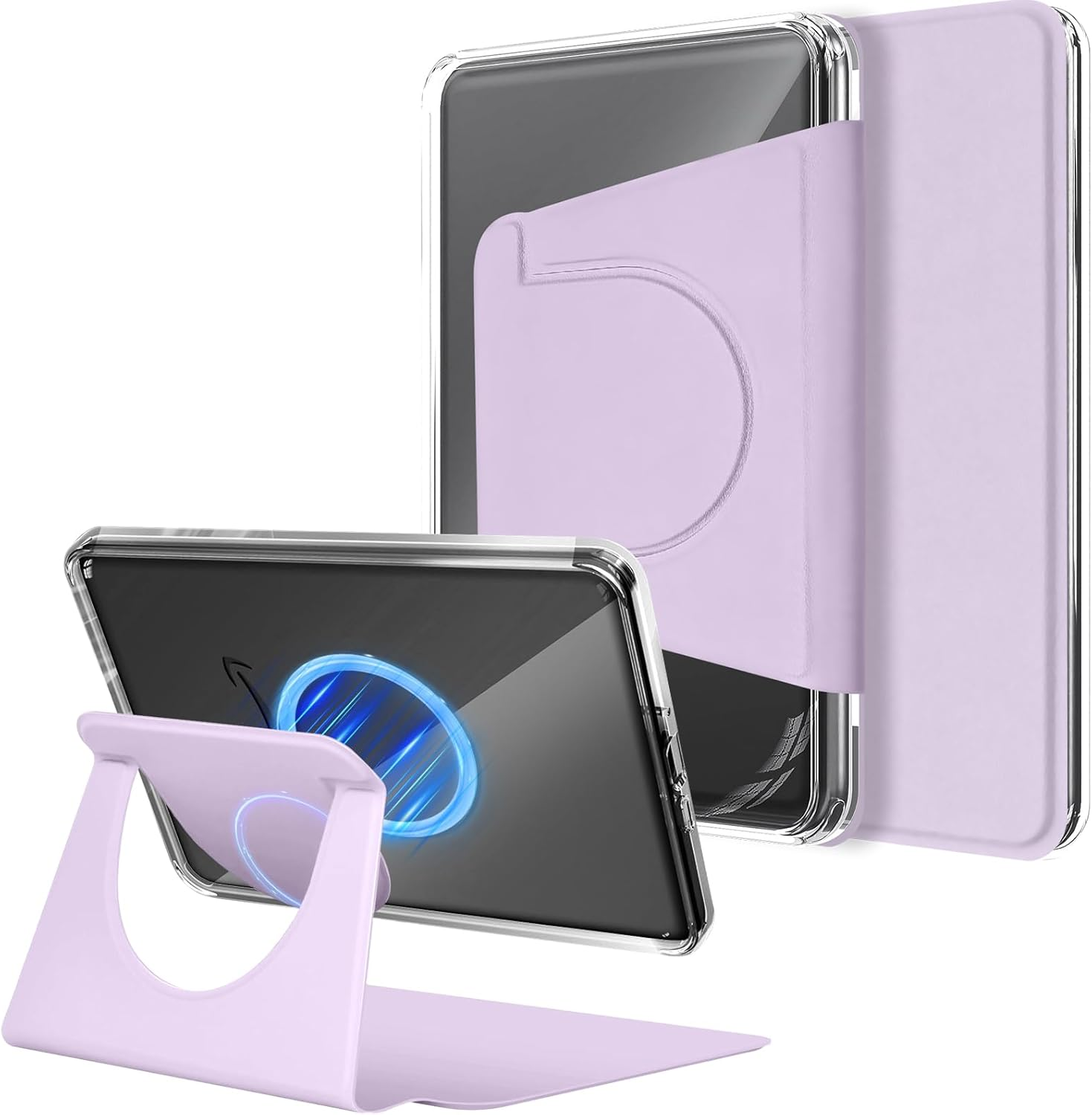 T Tersely Magnetic Case for All-New Kindle 11Th Generation 2024/2022 Release, 6 Inch, Stand Cover with Magnetic Clear Case for Popsockets Grips, Auto Wake/Sleep, Compatible with Magsafe, Purple - Blue image number 6
