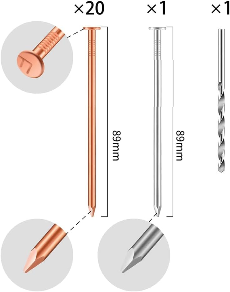 20 Pcs Copper Nails for Killing Trees, Stumps & - 3.5 Inch Long Come with 1 Steel Nails and 1 Drill Nail image number 1