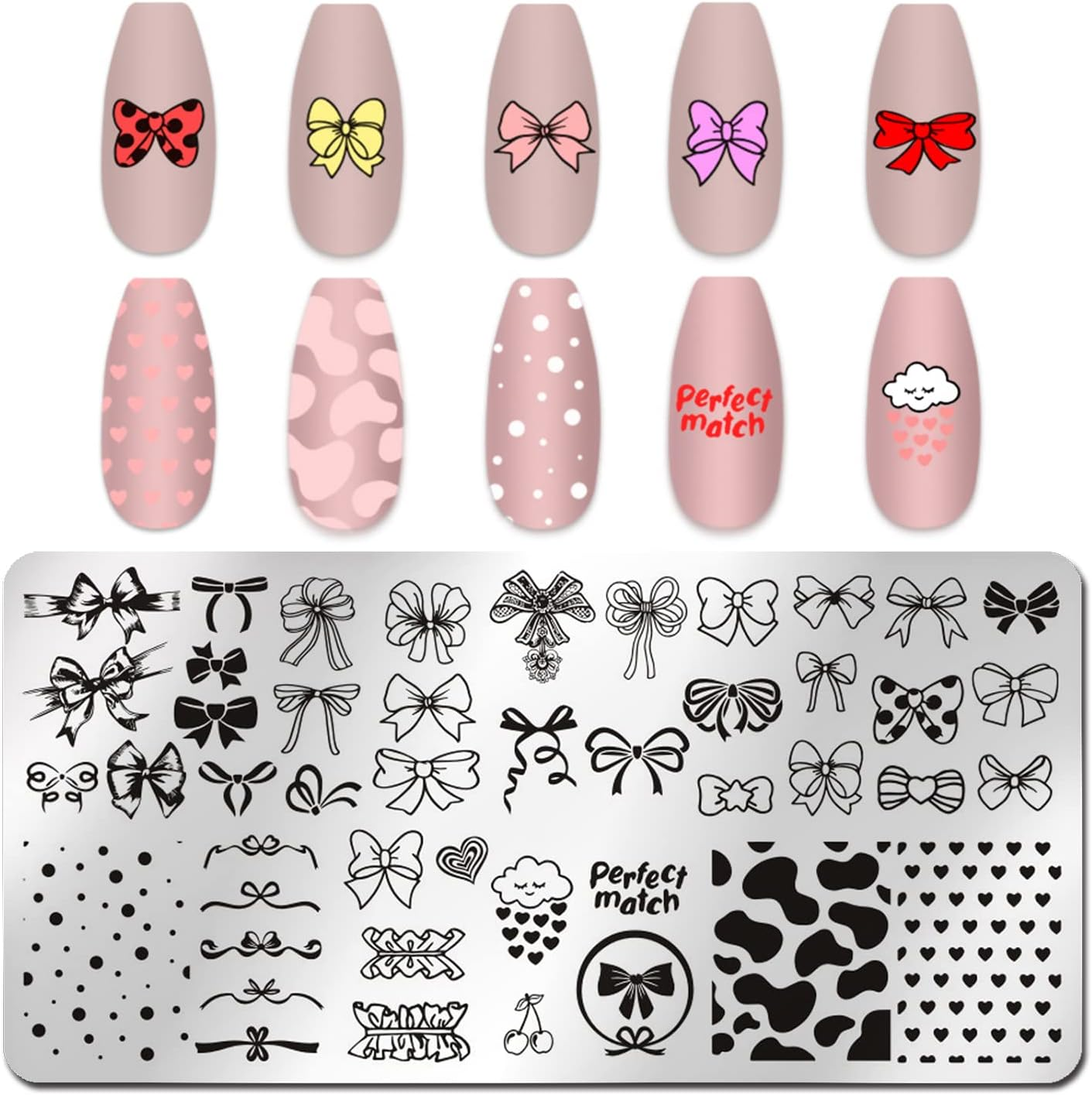 SILPECWEE 6 Pieces Valentine'S Day Nail Stamp Nail Stamping Plate Holiday Heart Nails Design Nail Stencils Nail Art Template Nail Polish Stamp Tools Nail Art Accessories for Acrylic Nails image number 3
