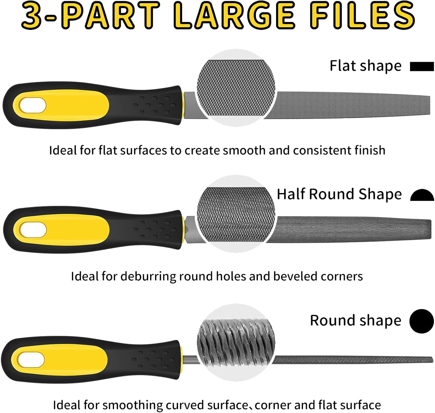 MOLIMOLI File Set 9-Piece Professional Metal File Set with Wooden File, round File & 6 Nail Files - File Set for Metal, Soapstone & Wood - Includes Storage Bag image number 3