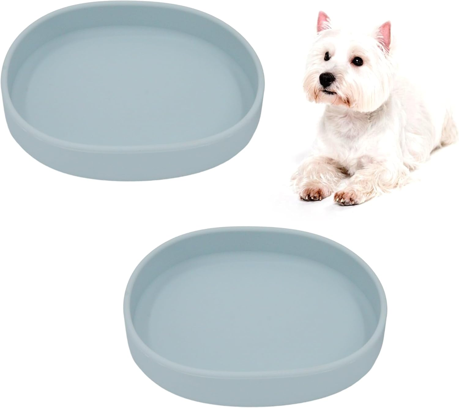 Cat Bowls Silicone Dog Bowls, Non Slip Dog Food Bowls Cat Feeding Bowls, Drinking Bowl Pet Bowl for Dry Food and Wet Food, 10 OZ/330ML Water or Food Bowl for Small Pets, Gray 2Pcs