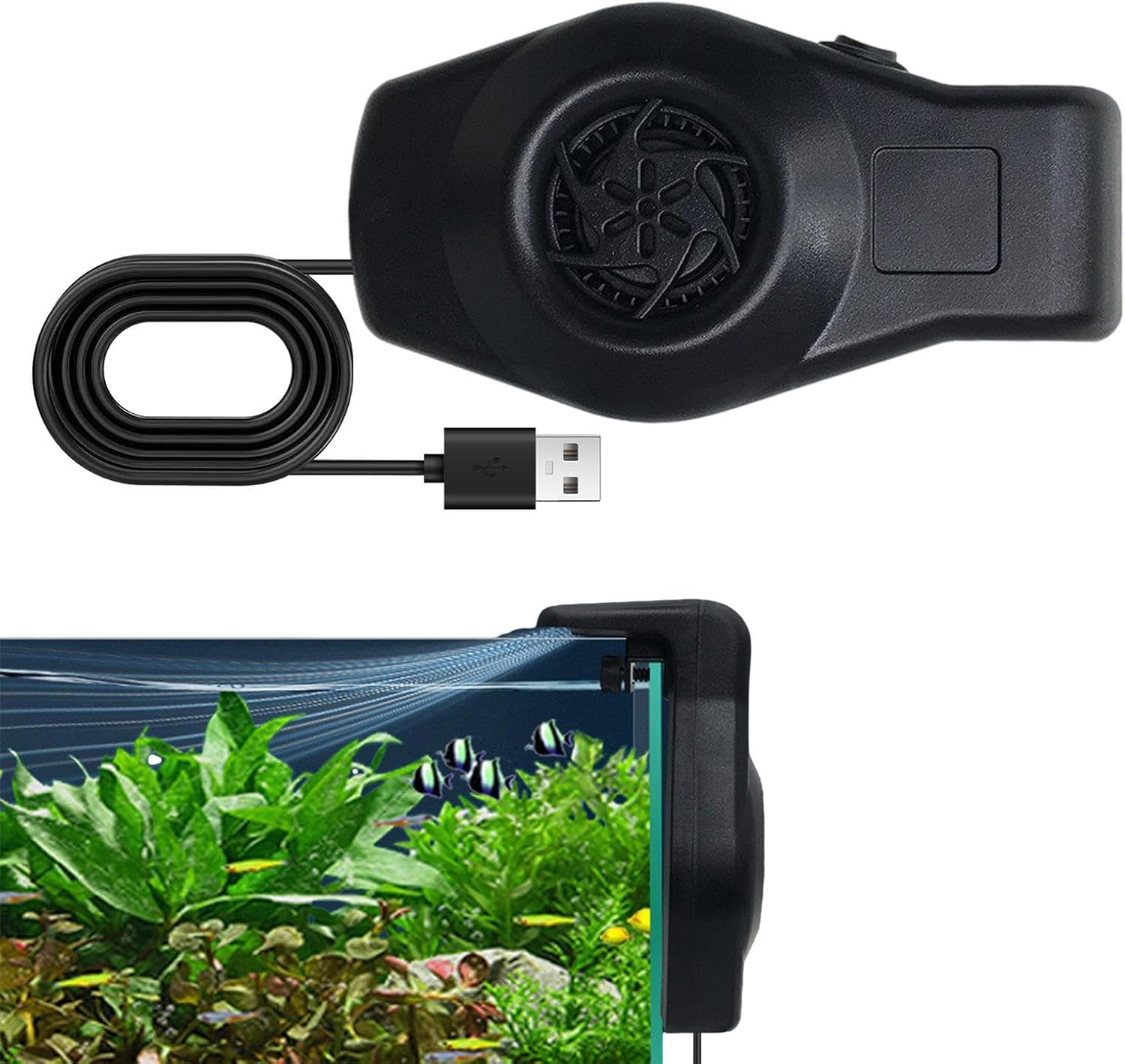 Aquarium Cooling Fan | Fish Tank Cooler with Low Noise Temperature Control | Effective Aquarium Chiller for Reptiles, Hamsters, Cats, Dogs, Pet Enclosures, Terrariums, Aquatic Habitat Cooling image number 2