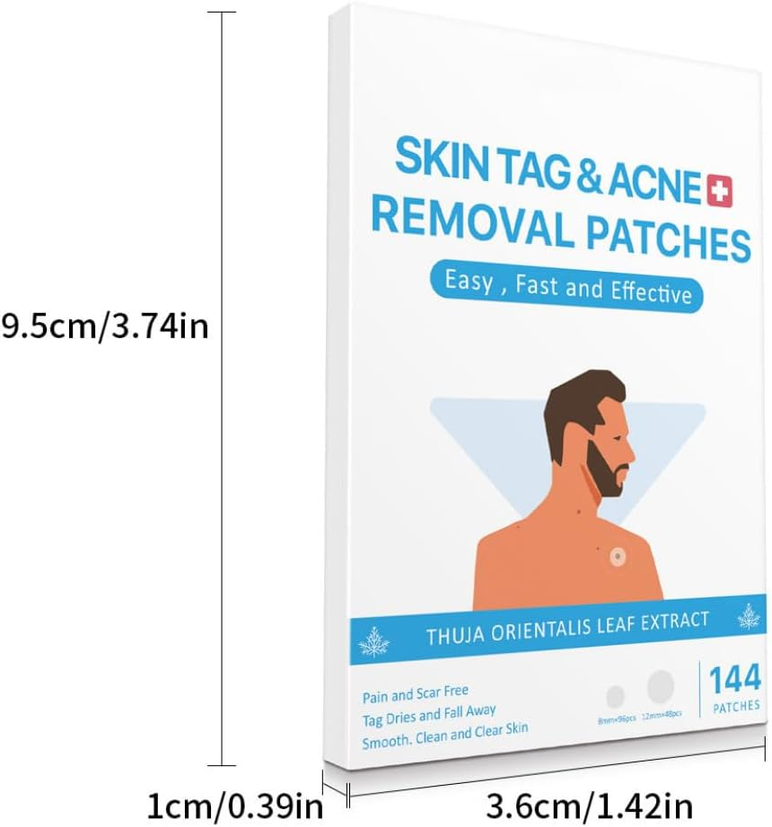 Skin Tag Remover Patches, Skin Tag Remover Patches Body Mole Removal Face Neck Wart Dispel Stickers White 144PCS, Wart Removal image number 4