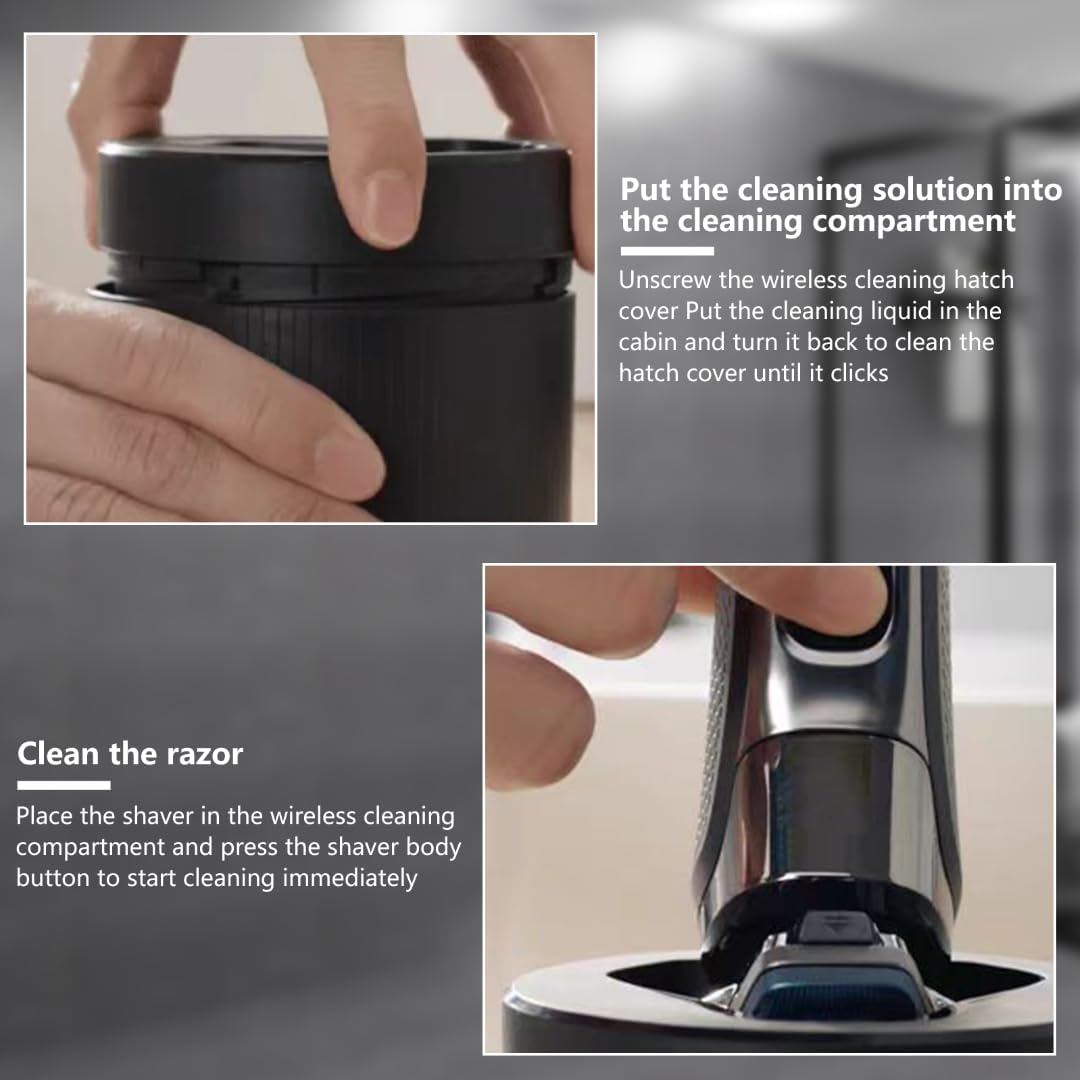 Quick Clean Pod Replacement Fit for Philips Norelco Series 5000 Series 7000 & Series 9000, 1 Pack, Black image number 3