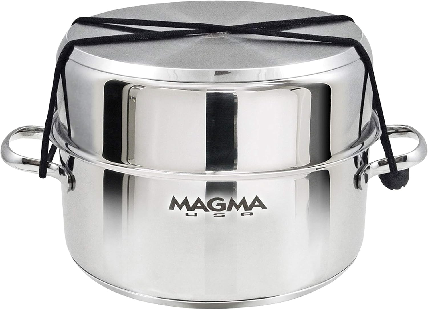 Magma 7 Piece Gourmet Nesting Stainless Steel Cookware Set with Ceramica Non-Stick, Induction Compatible, Oven Safe to 500&deg;F - Suitable for All Stovetops, Removable Handles, Stainless Steel image number 4