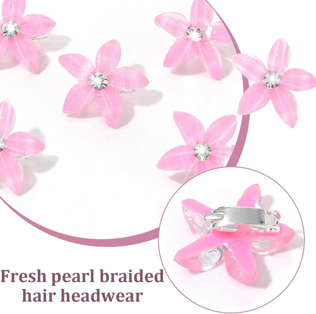 LAKJUOZ 10 Pieces Small Flower Hair Clips Mini Cute Rhinestone Metal Hair Pins for Women Bridal Hair Clips for Girls Wedding Hair Accessories Decorative