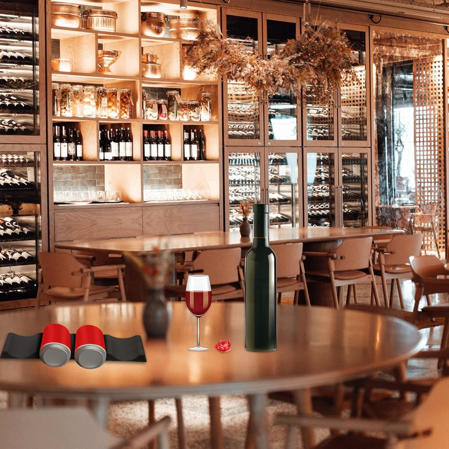 STOBAZA 2Pcs Silicone Wine Bottle Stacker Folding Holder Wine Rack Storage Rack for Kitchen Bar Bottle Stacker Organizer image number 6