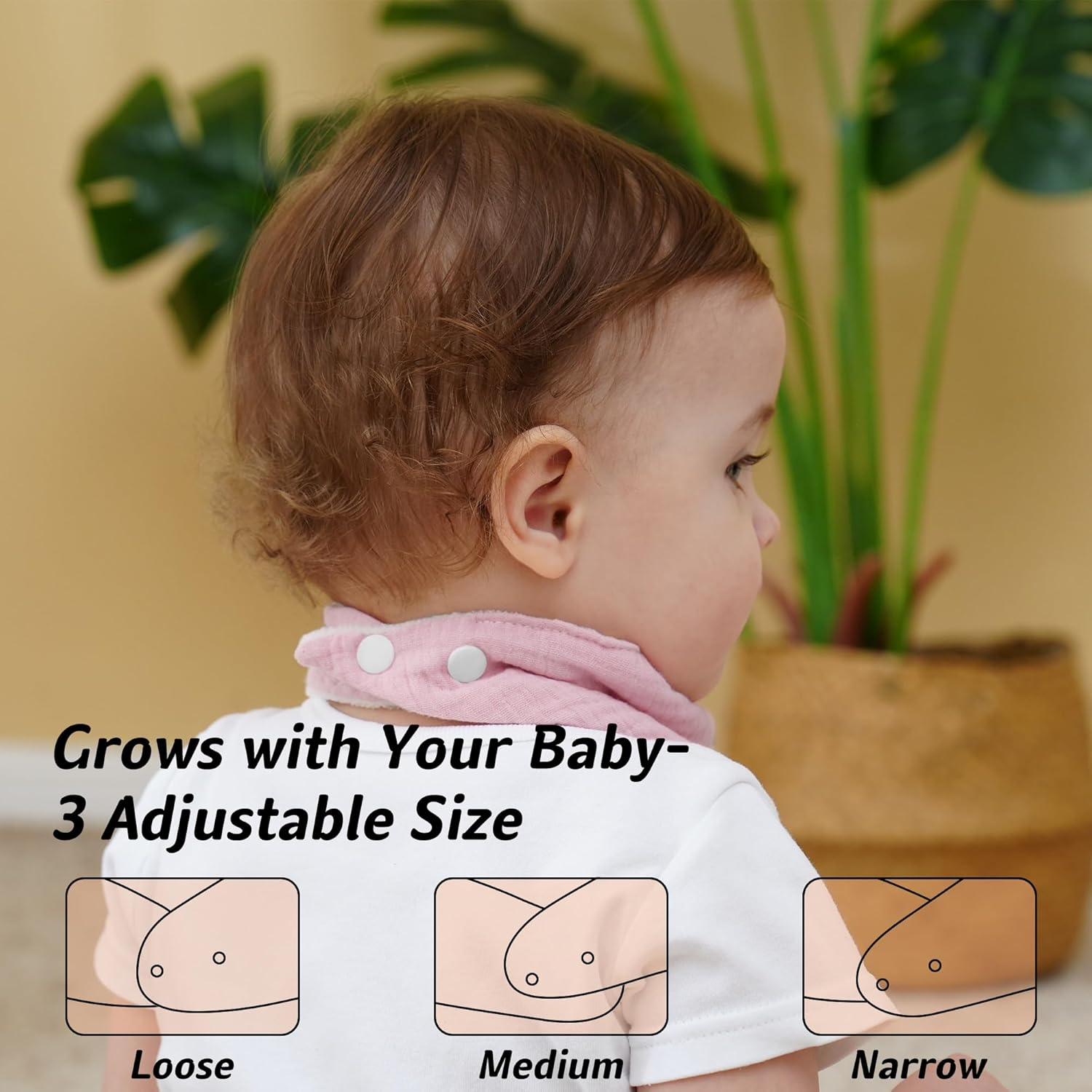 Muslin Baby Bibs 6-Pack Baby Drool Bandana Bibs for Baby Girls Boys Infant Newborn Toddler Drooling and Teething(Triangle Gradientpink) image number 5