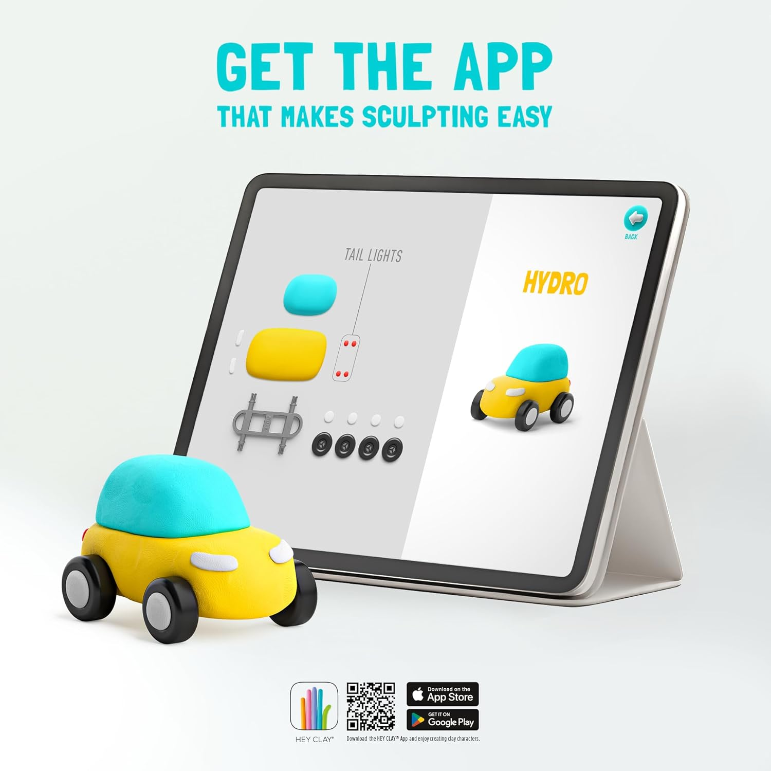 HEY CLAY Motors Eco Cars - Air Dry Clay Kit 6 Cans and Sculpting Tools with Fun Interactive Instructions App &ndash; Creative Set for Kids Ages 4-8 image number 6