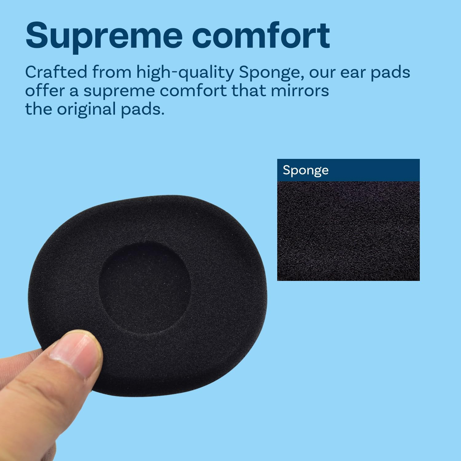MMOBIEL Replacement Ear Pads for Logitech H800 Headphones Foam Headphones Ear Pads - Replacement Pads - Black