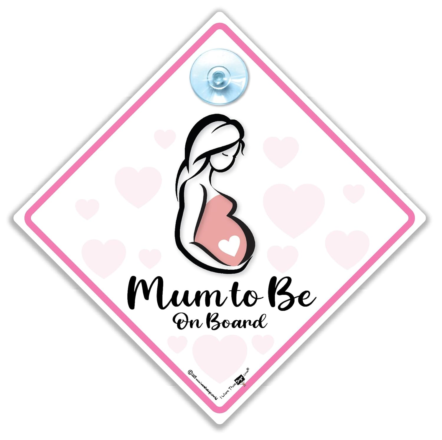 Mum to Be Sign, Bump on Board Sign, Pregnant Lady Sign, Expectant Mother Sign, Pregnancy Car Sign, Baby on Board Sign, Baby in Car Sign 14 Cm X 14Cm X 2Cm