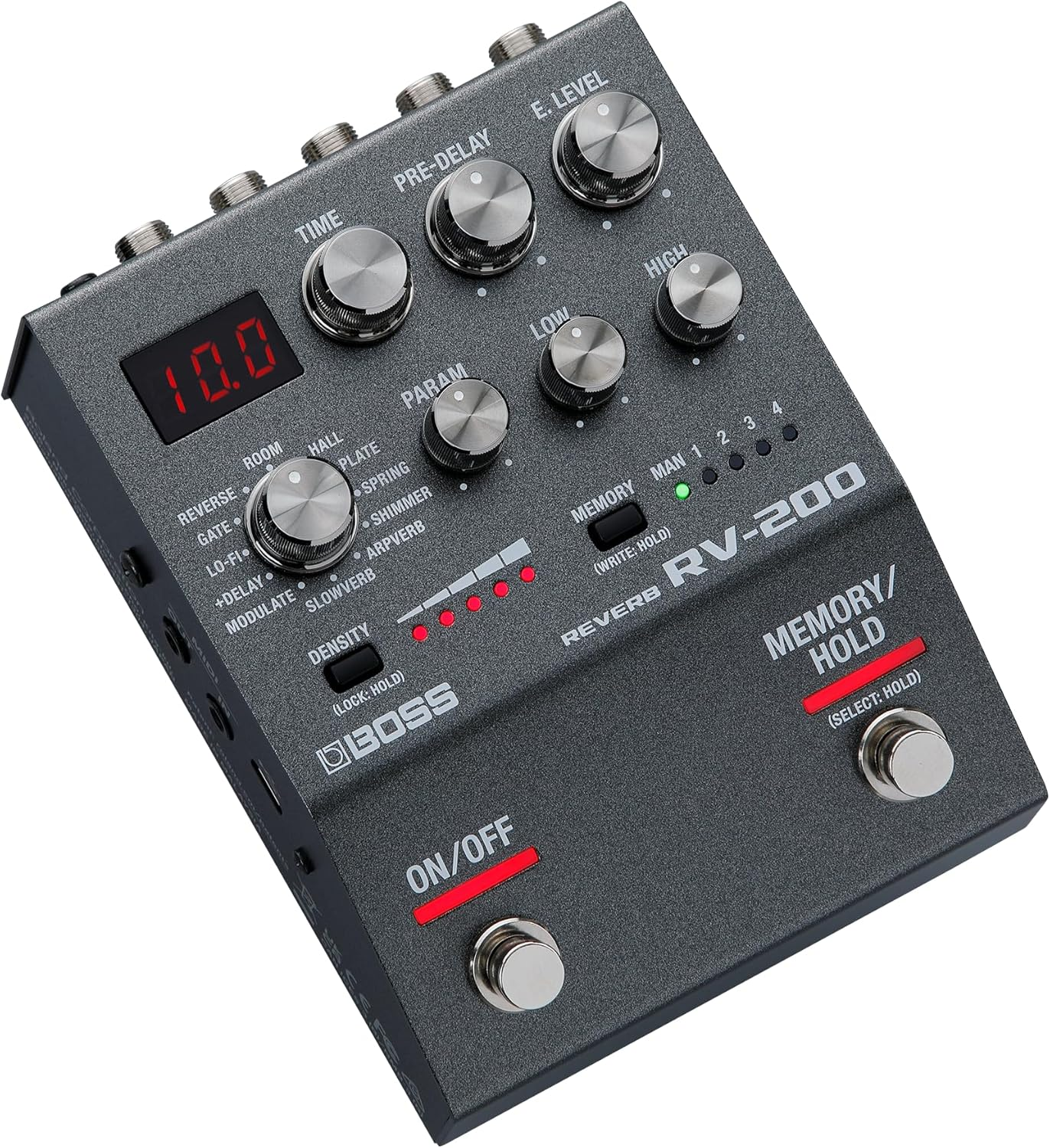 BOSS RV-200 Reverb | Premium Reverb Processing in a Streamlined BOSS 200 Series Effects Pedal Design for Guitar & Other Instruments | 12 Reverb Types Including Arpverb | 127 User Memories image number 3