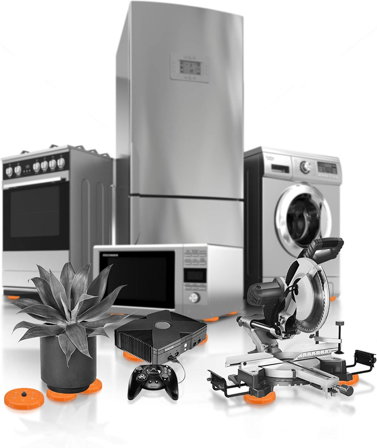 Slipstick CB701 3" Bench Universal Work Grippers, 4 Pack, Orange image number 1