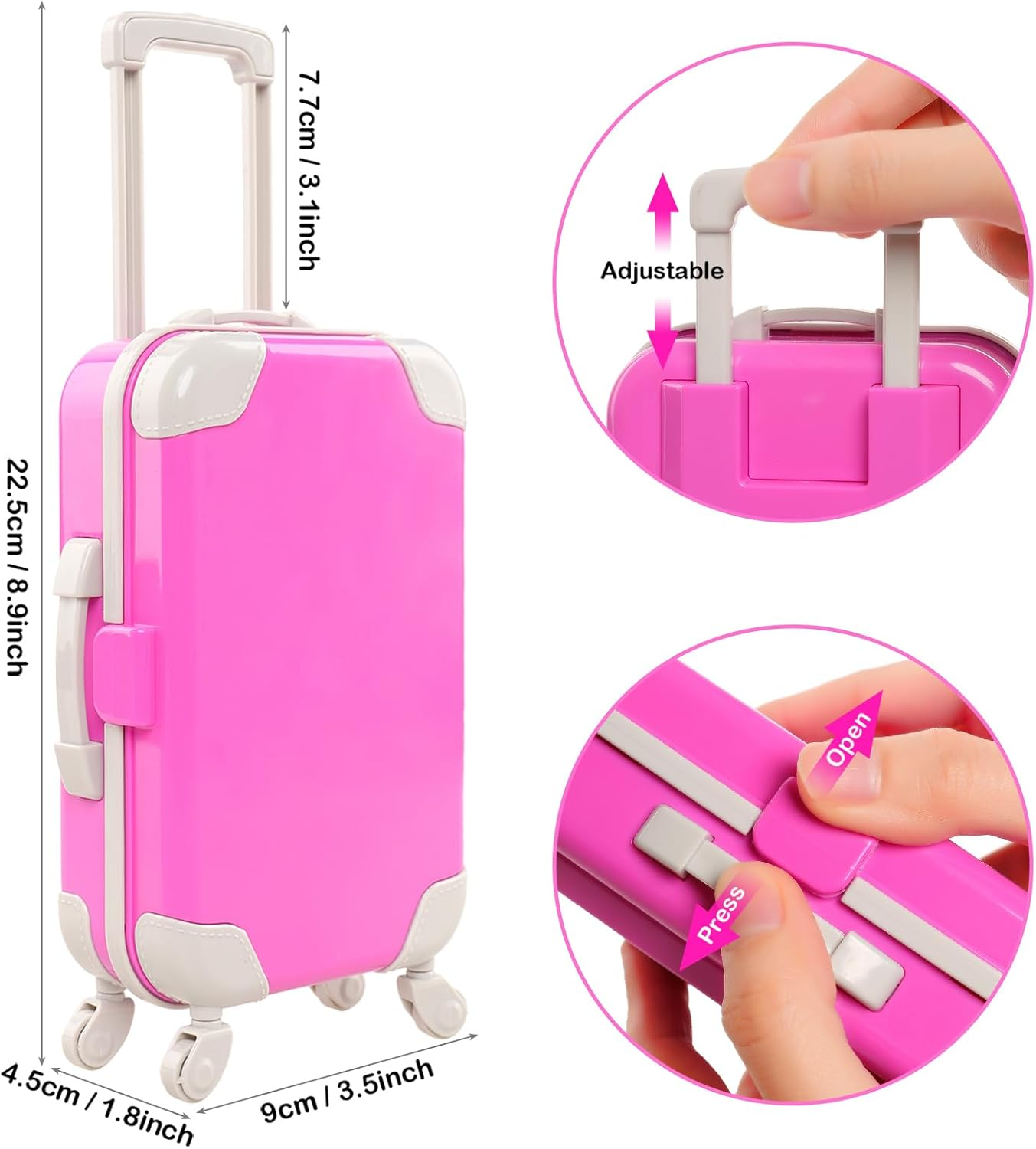 40 Pcs 11.5 Inch Girl Doll Clothes and Accessories Include Travel Suitcase 5 Outfits Dress Swimsuit 3 Shoes Luggage Backpack and Other Accessories for 11.5 Inch Girl Dolls image number 4