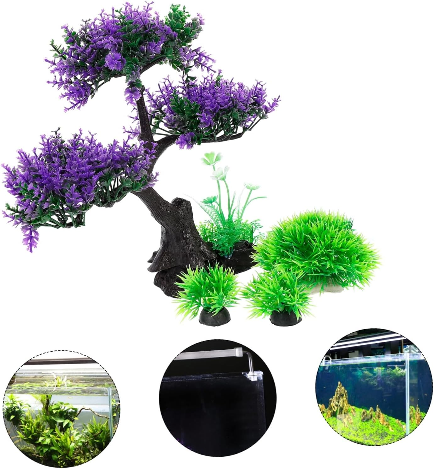 TOGEVAL 4Pcs Lifelike Aquarium Aquatic Plants Realistic Resin Fish Tank Decor for Natural Landscape and Lightweight Aquarium Decoration image number 1