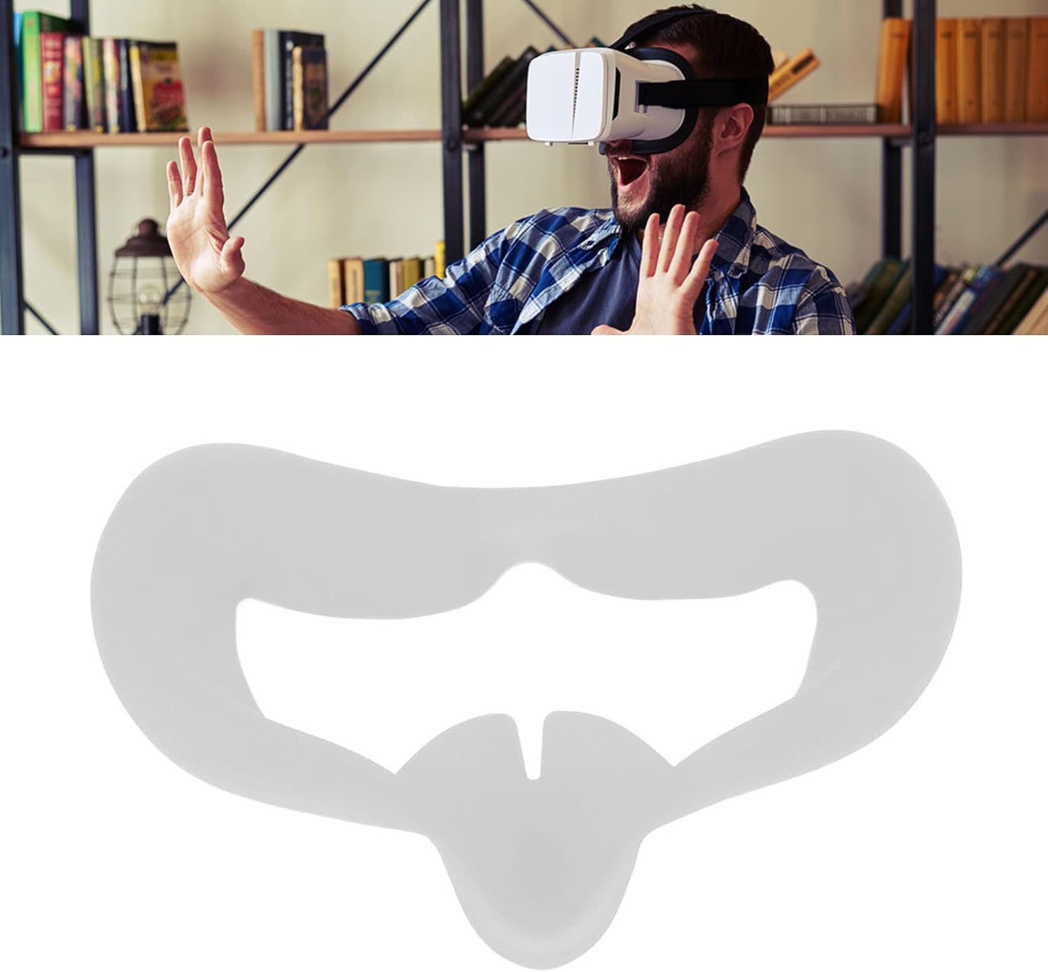 VR Glasses Silicone Eye Mask for Oculus Quest VR Glasses Silicone Eye Mask for Oculus Quest 2 Breathable anti Sweat VR Protective Cover (White) image number 6