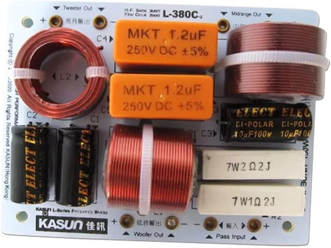 HOOCI 2PCS 3 Way 200W Speaker Treble Alto Bass Frequency Divider Home Theater Hifi Stereo 3 Unit Filter Audio Crossover Filters image number 2