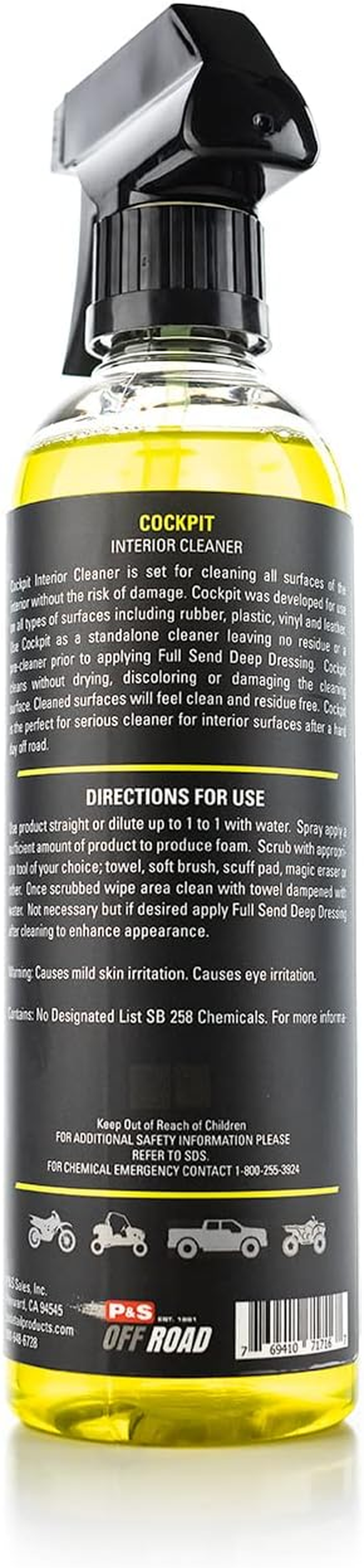 P&S Professional Detail Products - off Road - Cockpit Interior Cleaner - Perfect for Plastics, Rubber, Gauges, Vinyl, & Leather; Residue Free; Designed for Side-By-Sides, Atvs, Utvs, Etc. (1 Pint) image number 4