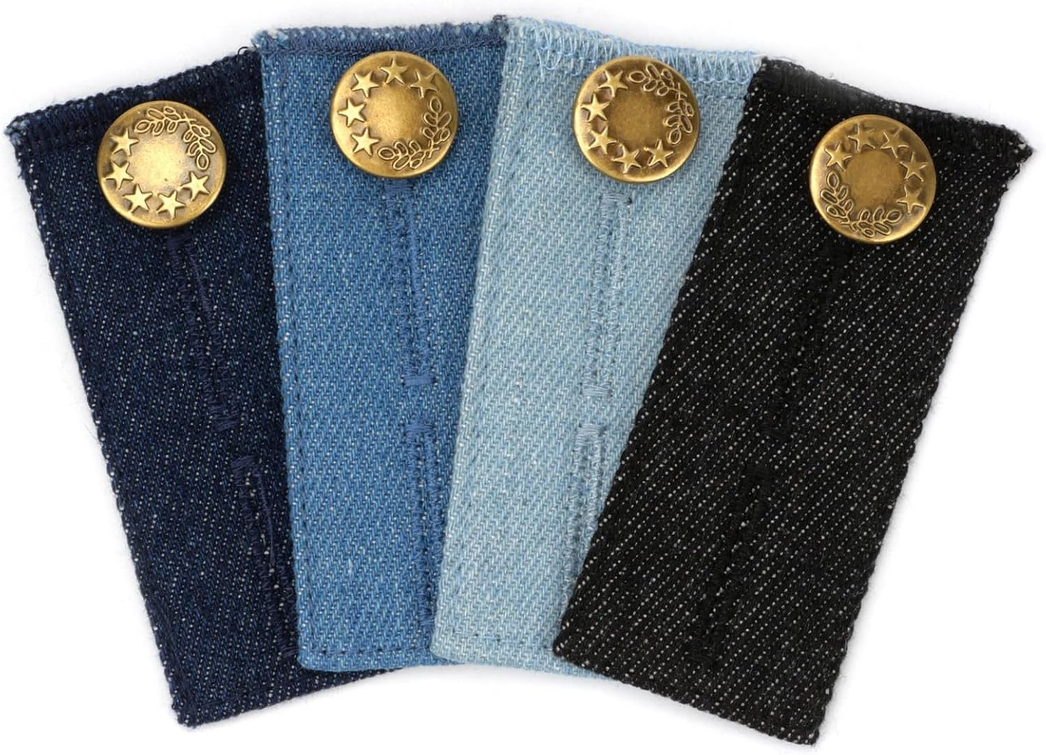 VANANA 4PCS Set Denim Waistband Button Extender Metal Buttons for Jeans Pants Skirt Comfy Waist Expander image number 2