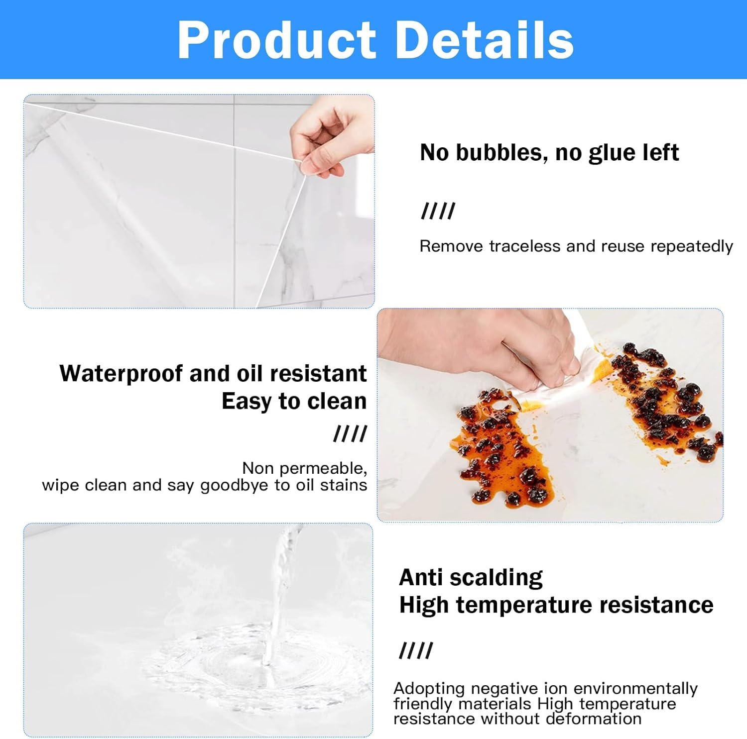 Wall Protection Film, Self-Adhesive, 40 Cm X 200 Cm, Elephant Skin, Electrostatic, Transparent Self-Adhesive Cat Furniture Protection, Splash Guard Wall for Kitchen, Furniture, Office (40 Cm X 2 M) image number 6