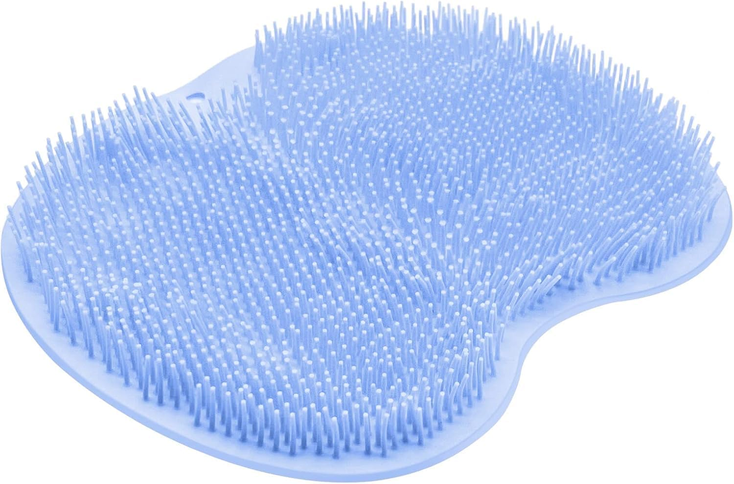 Shower Foot Scrubber Mat Back Washer Back Exfoliating Bath Wash Pad Wall Mounted Slip Suction Cups Foot Scrubber for Use in Shower Cups Foot Cleaner for Men and Women(Blue) image number 6
