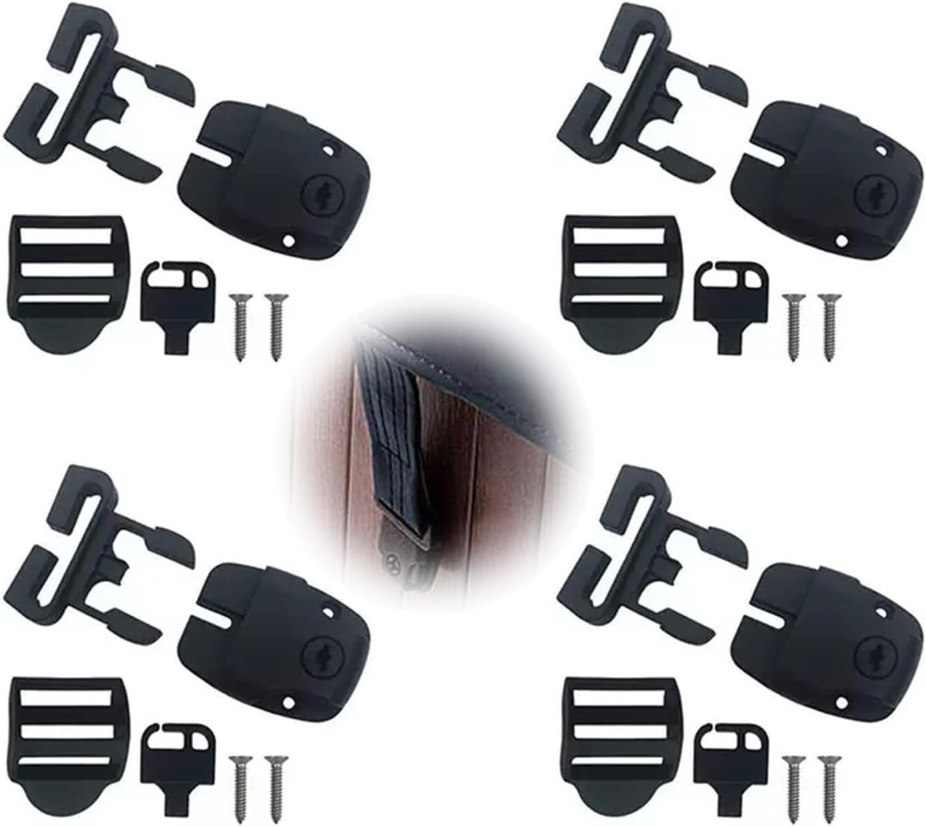 Durable Plastic Hot Tub Cover Clips Set - 4 Pcs Child-Safe Latch Replacement Kit with Key, Screws & Wide Strap Fit - Spa/Jacuzzi Accessories for Broken Cover Repair image number 2