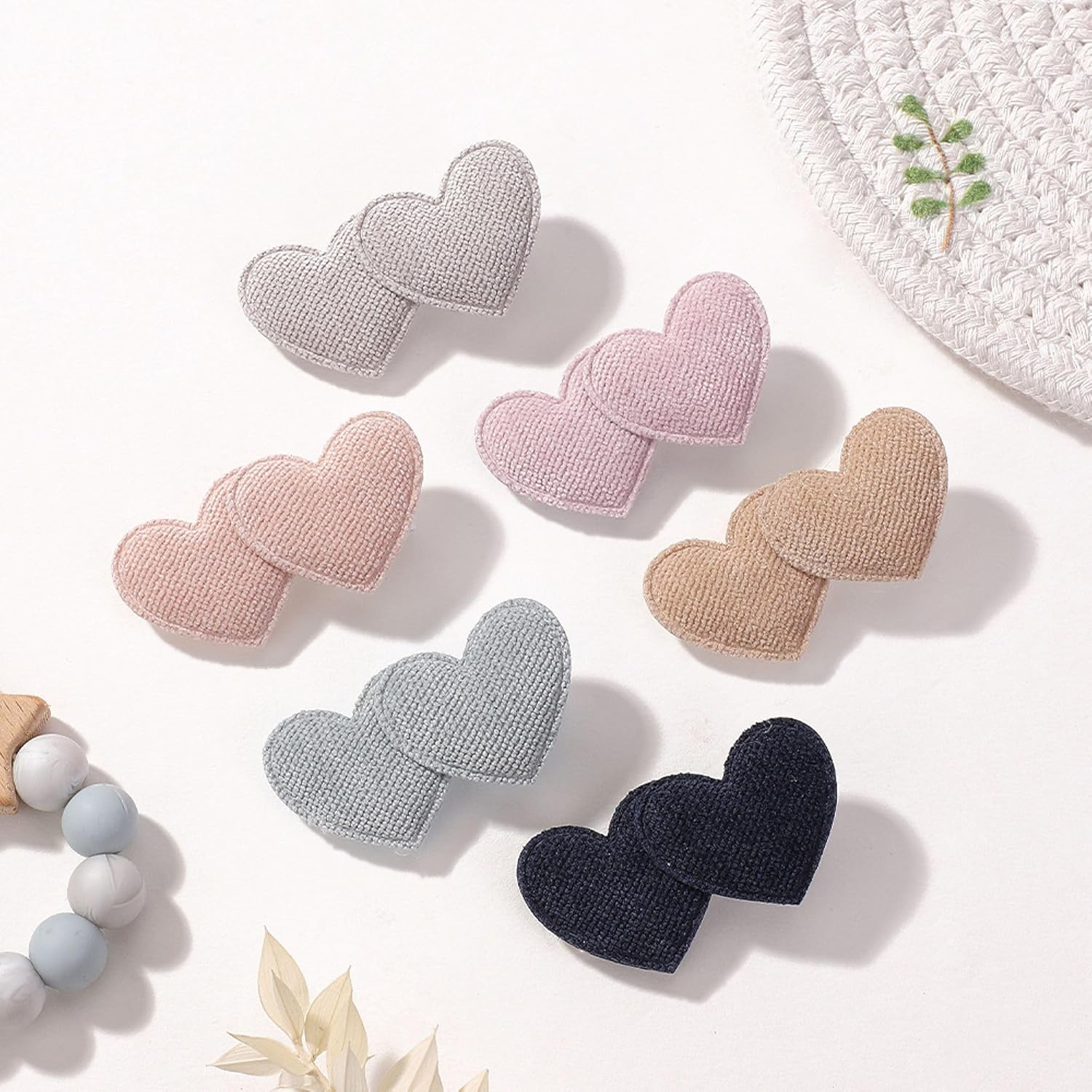 JOVALA 12PCS Baby Girls Hair Clips Heart Shaped Hair Barrettes Fully Lined Alligator Clip Hair Accessories for Baby Teen Toddler Girls Kids Children image number 5