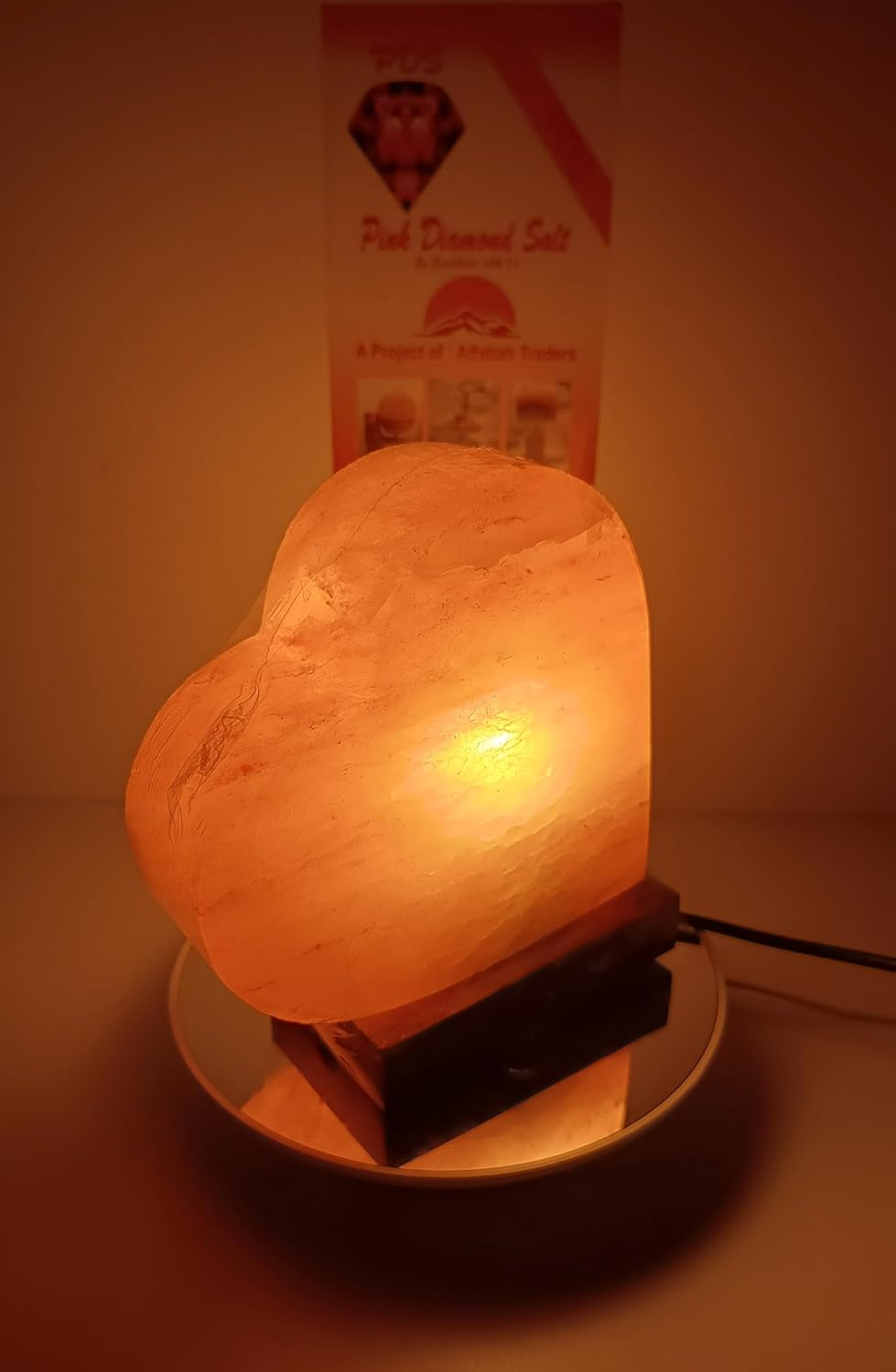 3-4 KG Premium Natural Heart Salt Lamp 100% Authentic, Handcrafted from the Foothills of the Himalayas Beautifully Hand Craft Heart Shape Lamp image number 2