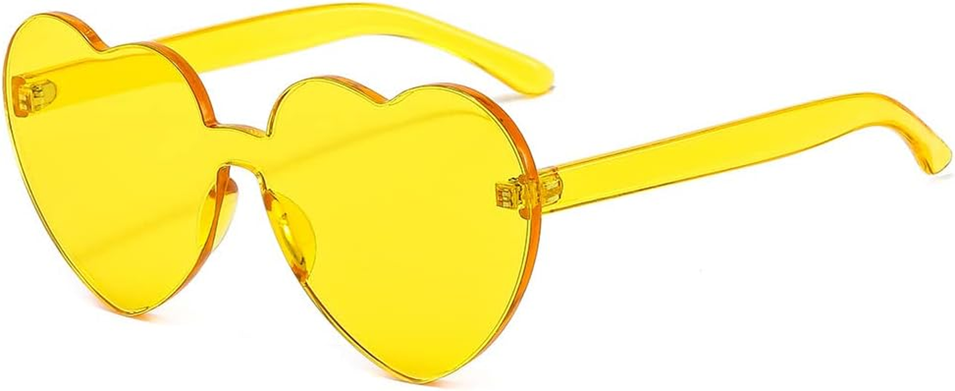 Yoothink Love Heart Shaped Sunglasses for Women Colorful Rimless Sunglasses Party Sunglasses image number 4