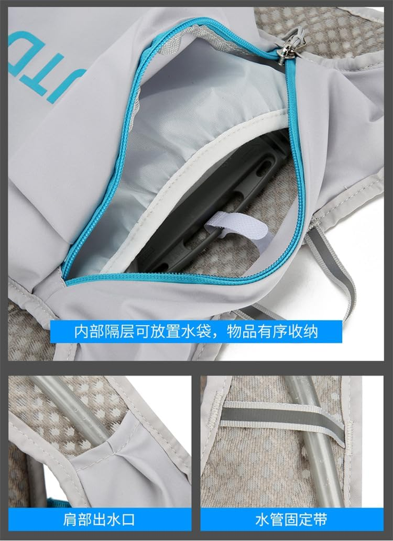 Running Hydration Vest for Men Women, Lightweight Water Running Vest with Water Bladder Bag Daypack for Hiking, Running, Cycling image number 5