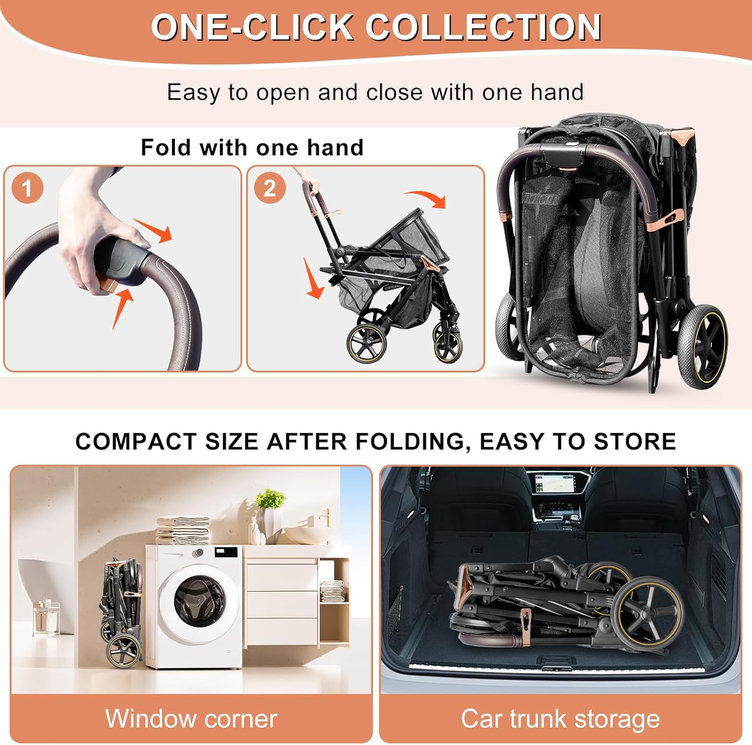 SNSUTY Foldable Shopping Cart, 85 Liters Grocery Cart Utility Carts, Two Layers Shopping Trolley with Wheels ＆ Stylish Removable Tote, One-Handed Compact Fold, and One-Step Parking Brake Multi Use image number 1