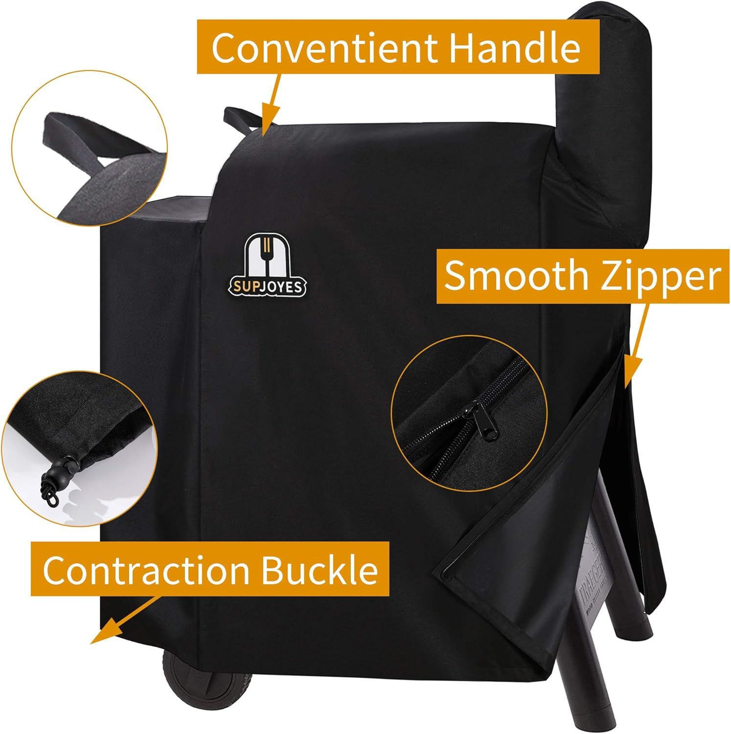 SUPJOYES Grill Cover for Traeger Pro 22 & 575 Series, Wood Pellet Smoker Cover for Traeger, Heavy Duty Waterproof Grill Cover with Special Zipper Design image number 1