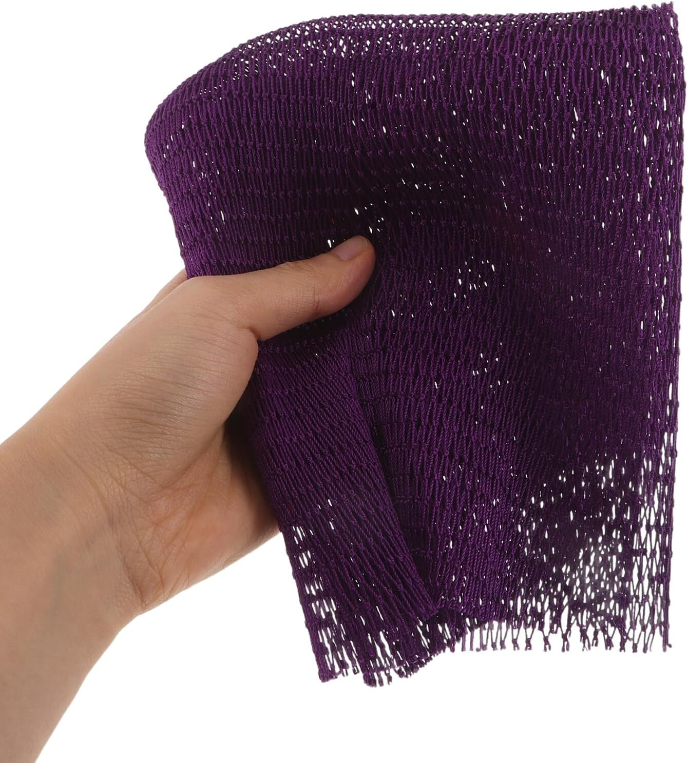 PHENOFICE 2Pcs African Net Sponge Exfoliating Shower Body Net with Knots, Long African Bath Scrubber for Back and Skin Exfoliation, Gentle Deep Cleansing Bath Towel Set (Black + Purple) image number 1