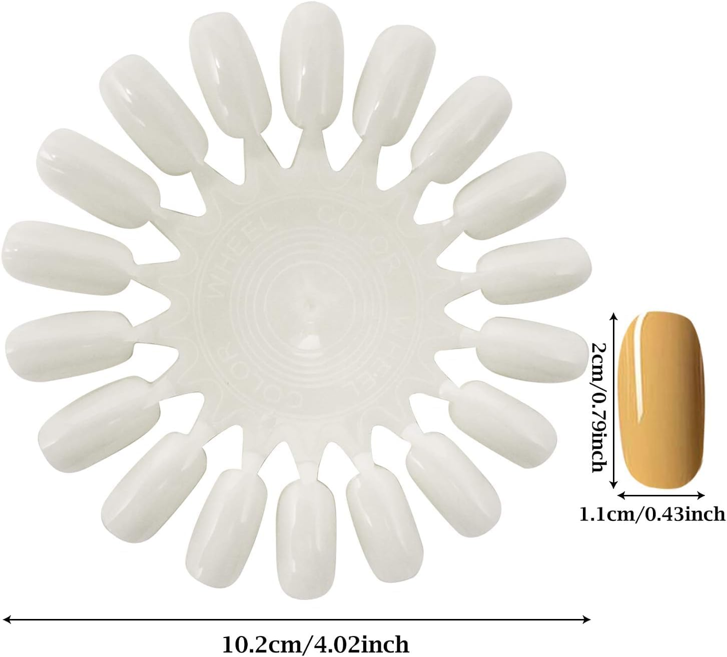 20PCS Plastic 18 Tips False Nail Swatches Wheels Nail Art Color Polish Display Wheel for Manicure